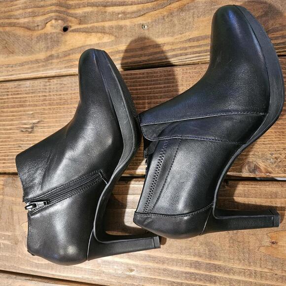 Shoes - Clark's Black Leather High Heel Booties